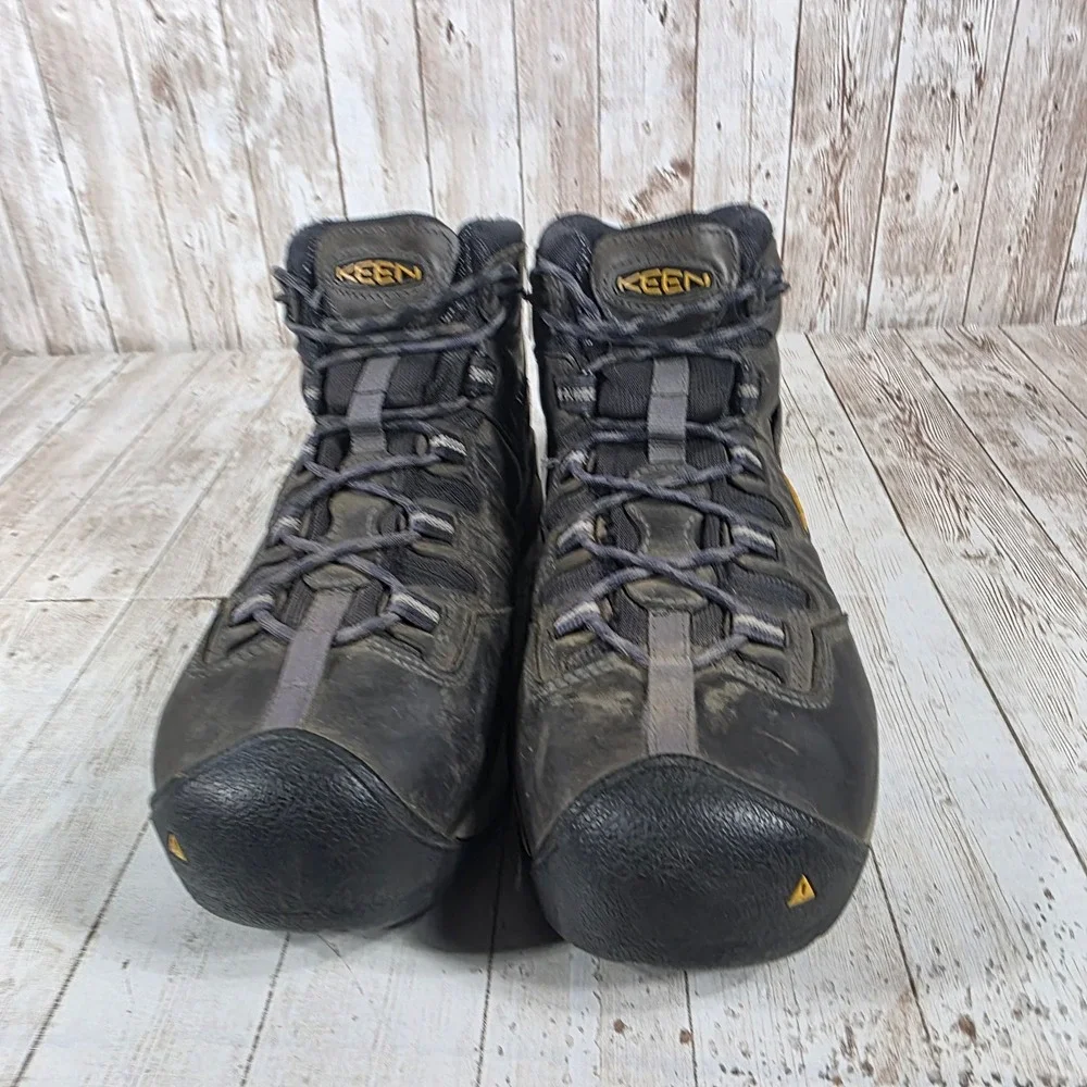 KEEN Utility Men Waterproof Steel Toe Work Boots‎ Grey Size 10D